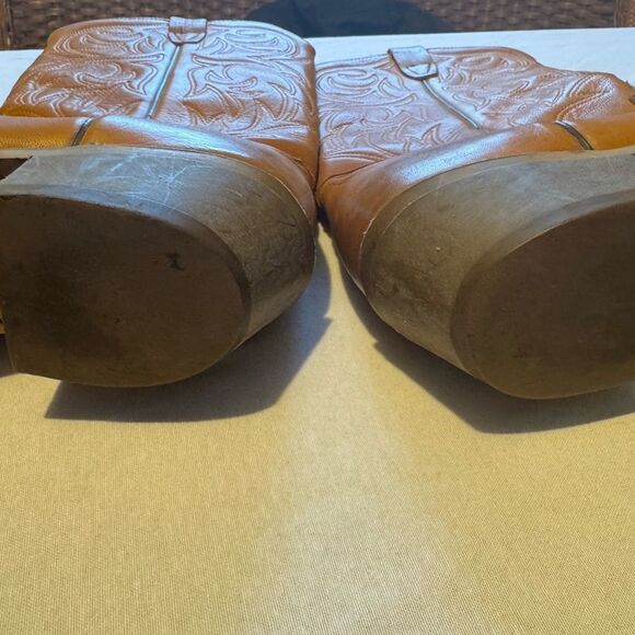 WOLVERINE MEN 9.5 Tan / butterscotch Leather‎ Western Cowboy Boots main image 3